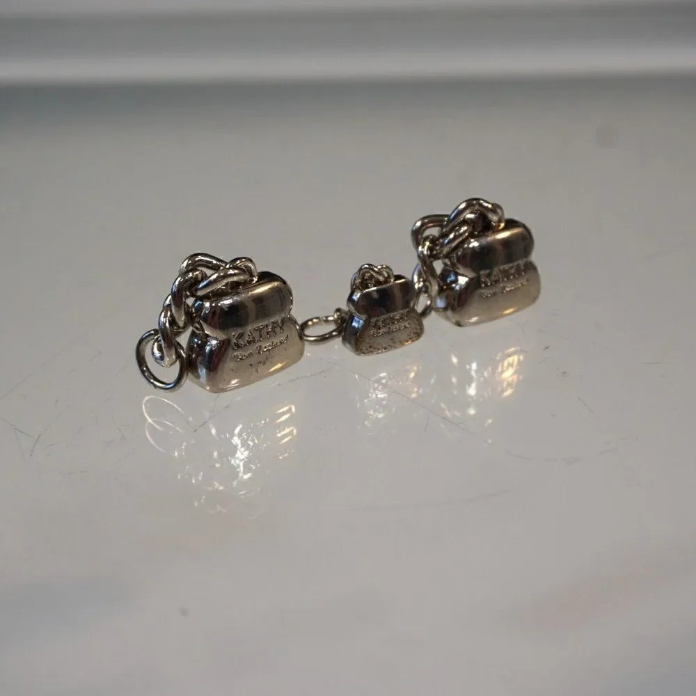 3 Kathy Van Zeeland Purse Charms Bag Accessories Silver Tone Metal